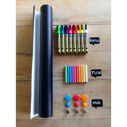 Pizarra adhesiva magnética negra